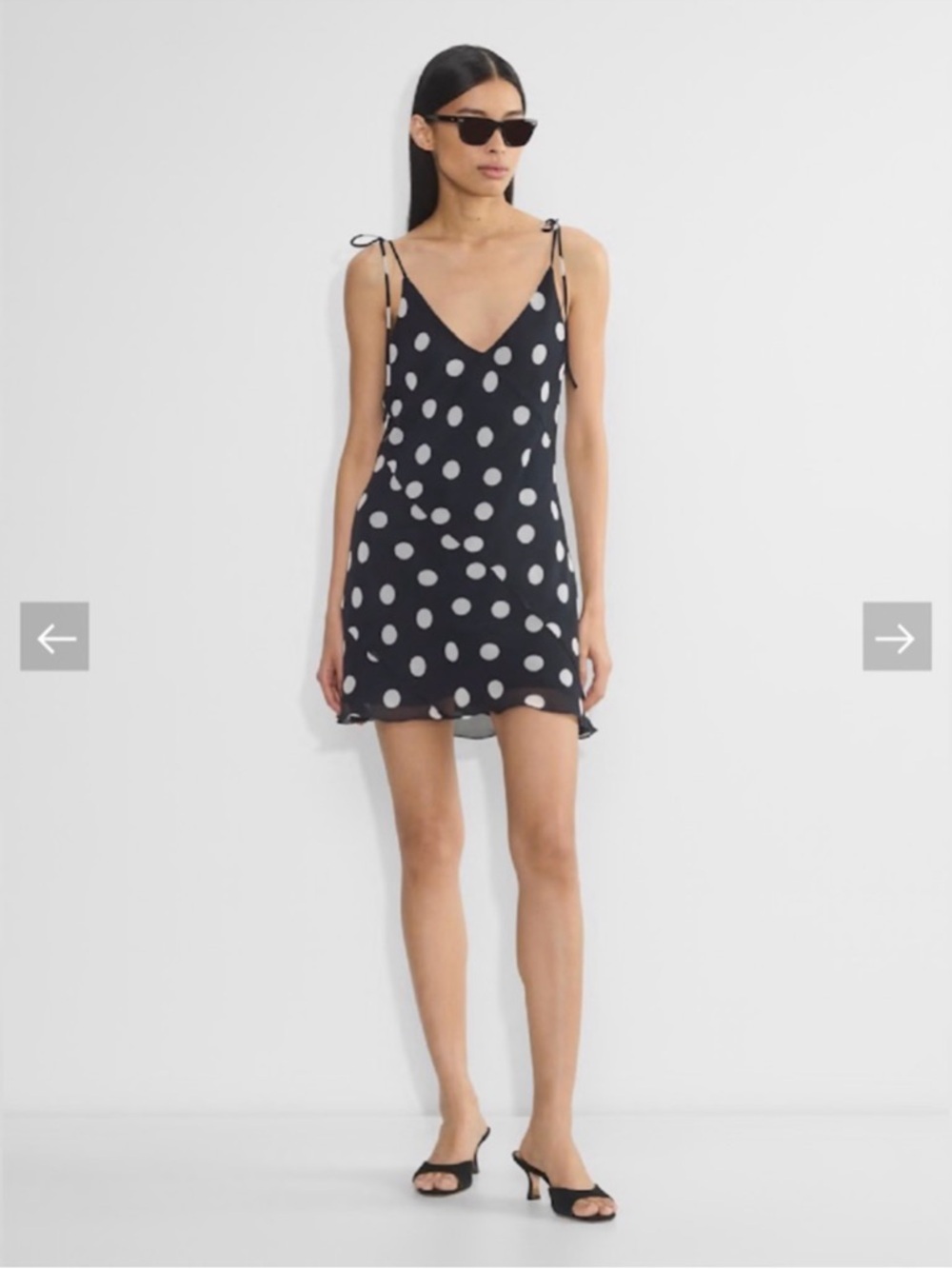 Wilfred Black Polka Dot Mini Dress